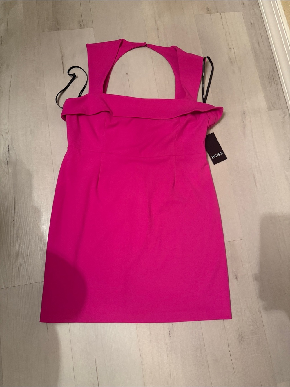 BCBG Fuchsia Sleeveless Ruffle Front Mini Dress